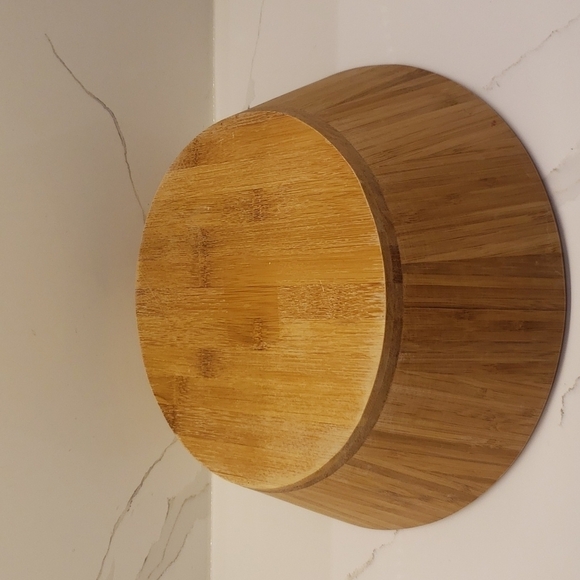 Bamboo Bowl Light Brown Bottom 8.75" Diam and Top 11.5" Diam - Picture 4 of 8